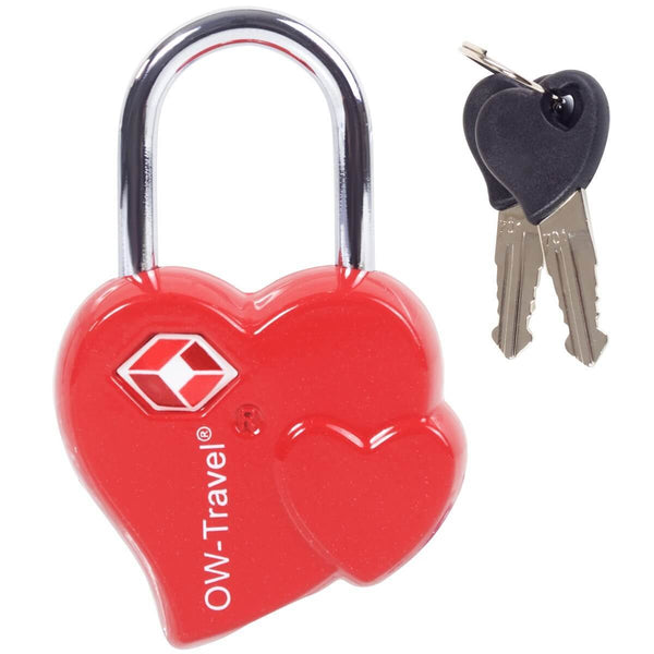 ✅ TSA Key Padlock Heart Shaped - Heavy Duty Lock - Travel Sentry Approved for Suitcases, Luggage, Gym Lockers and Tool Boxes - One-Wear