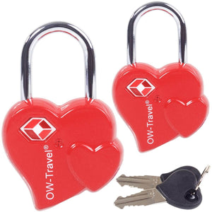 ✅ TSA Key Padlock Heart Shaped - Heavy Duty Lock - Travel Sentry Approved for Suitcases, Luggage, Gym Lockers and Tool Boxes - One-Wear