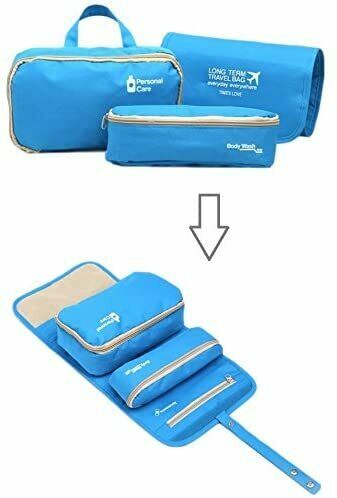✅ Travel Toiletry Bag Organiser - 3 in 1 Hanging Shower Wash Makeup Cosmetic Case Toothbrush Storage Portable Shaving Kit Organizer - One-Wear